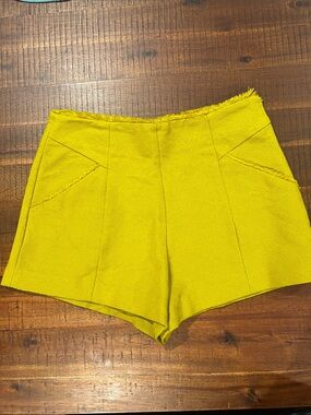 Zara Mustard Yellow High Waist Shorts